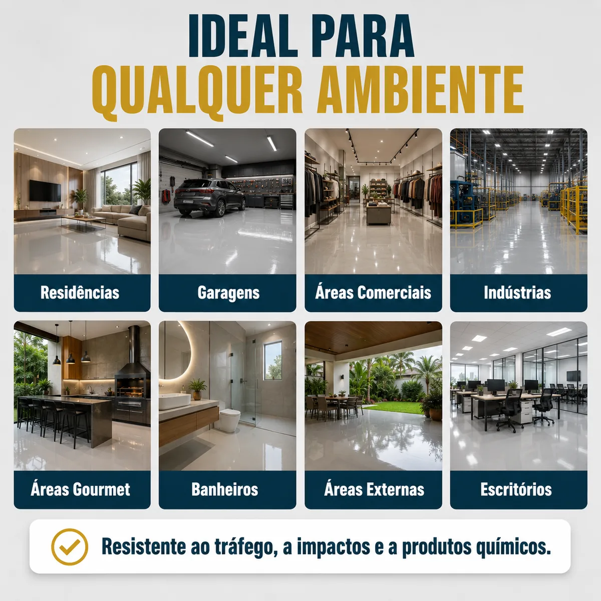 Ideal para qualquer ambiente: residências, garagens, áreas comerciais, indústrias, áreas gourmet, banheiros, áreas externas e escritórios